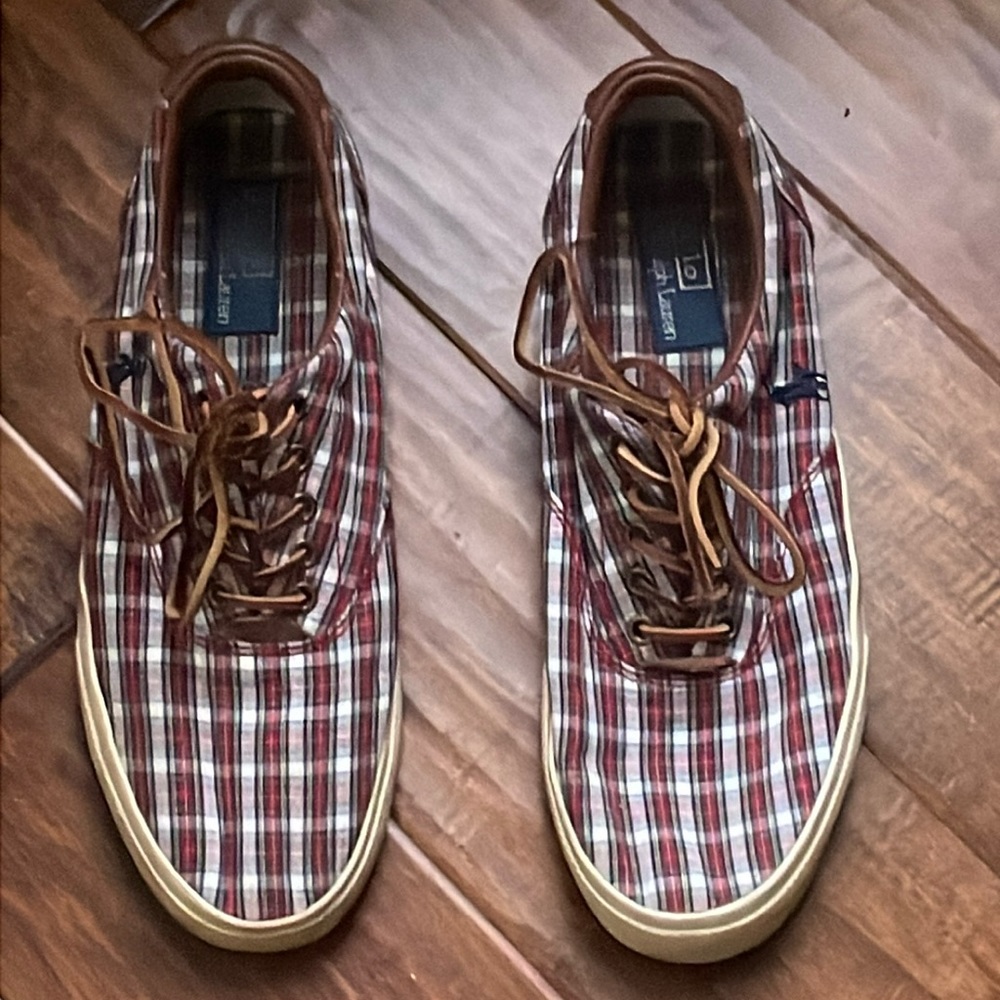 Size 10 tartan polo sneakers boat shoes